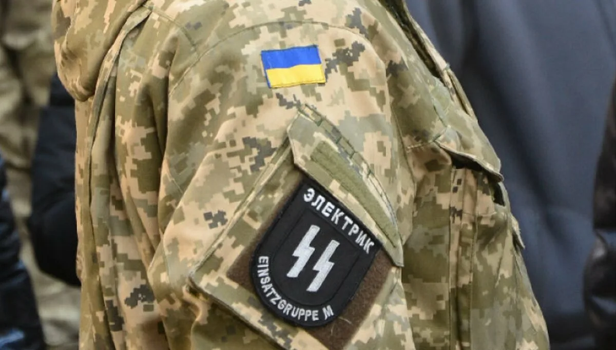 Ukrainian soldier with SS chevron
