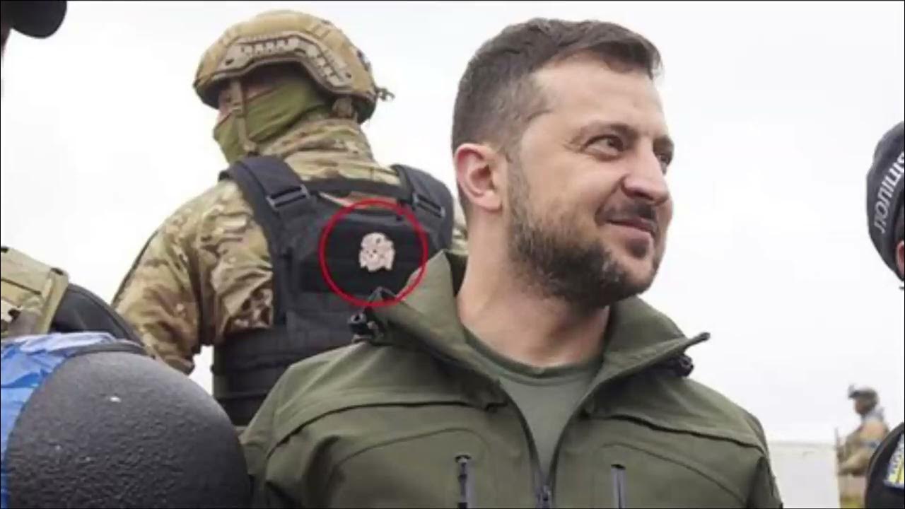 Zelenskiy' bodyguard wearing "Tottenkopf" insignia
