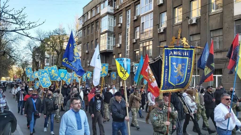 March commemorating SS division "Galicia"